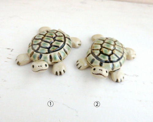 平べったいカメ(グリーン) その他置物 kuu 通販 14824192｜Creema