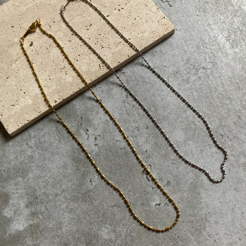 つけっぱなしok！ボールビーズチェーンネックレス サージカル