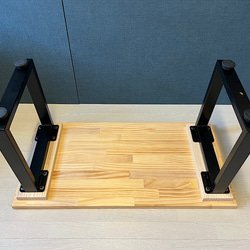 【送料無料】 ローテーブル 長方形 90cm 45cm パイン ナチュラル アイアン ロ型脚 7枚目の画像