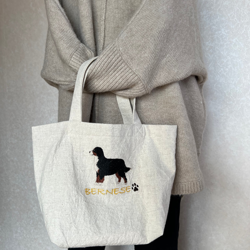 バーニーズマウンテンドッグ刺繍❤︎お散歩バック トートバッグ ito
