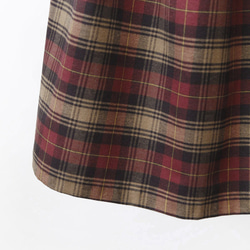 【即納】タータンチェック ロングスカート（ビスケット × ポピーレッド） 8枚目の画像