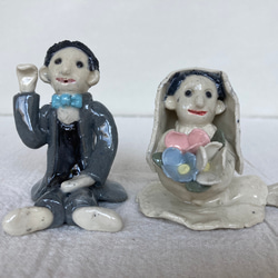 陶器　ウエディング人形 2枚目の画像