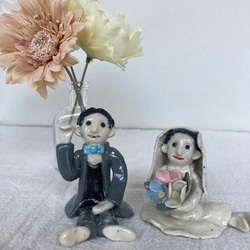 陶器　ウエディング人形 1枚目の画像