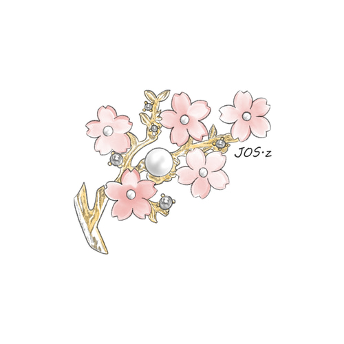 色が変わる 桜 2way ブローチ 桜枝 アクセサリー ブローチ JOS
