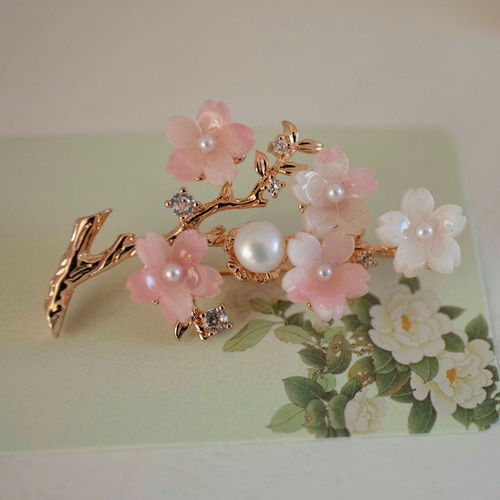 色が変わる 桜 2way ブローチ 桜枝 アクセサリー ブローチ JOS 通販
