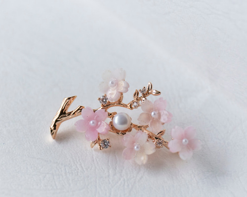 色が変わる 桜 2way ブローチ 桜枝 アクセサリー ブローチ JOS