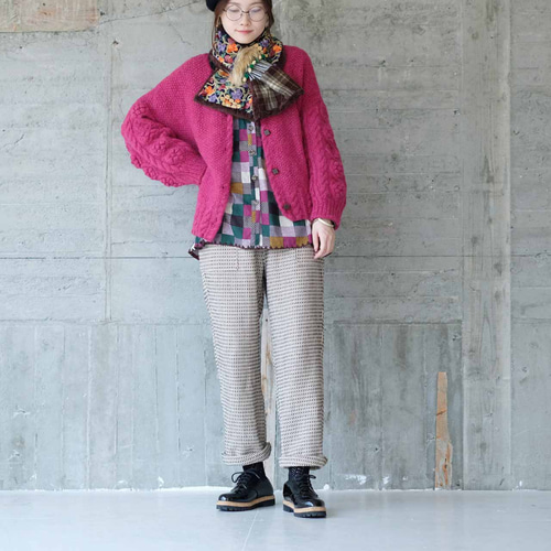 2024年復刻再販！あったかウール♡手編みニットカーディガン（22w-12  