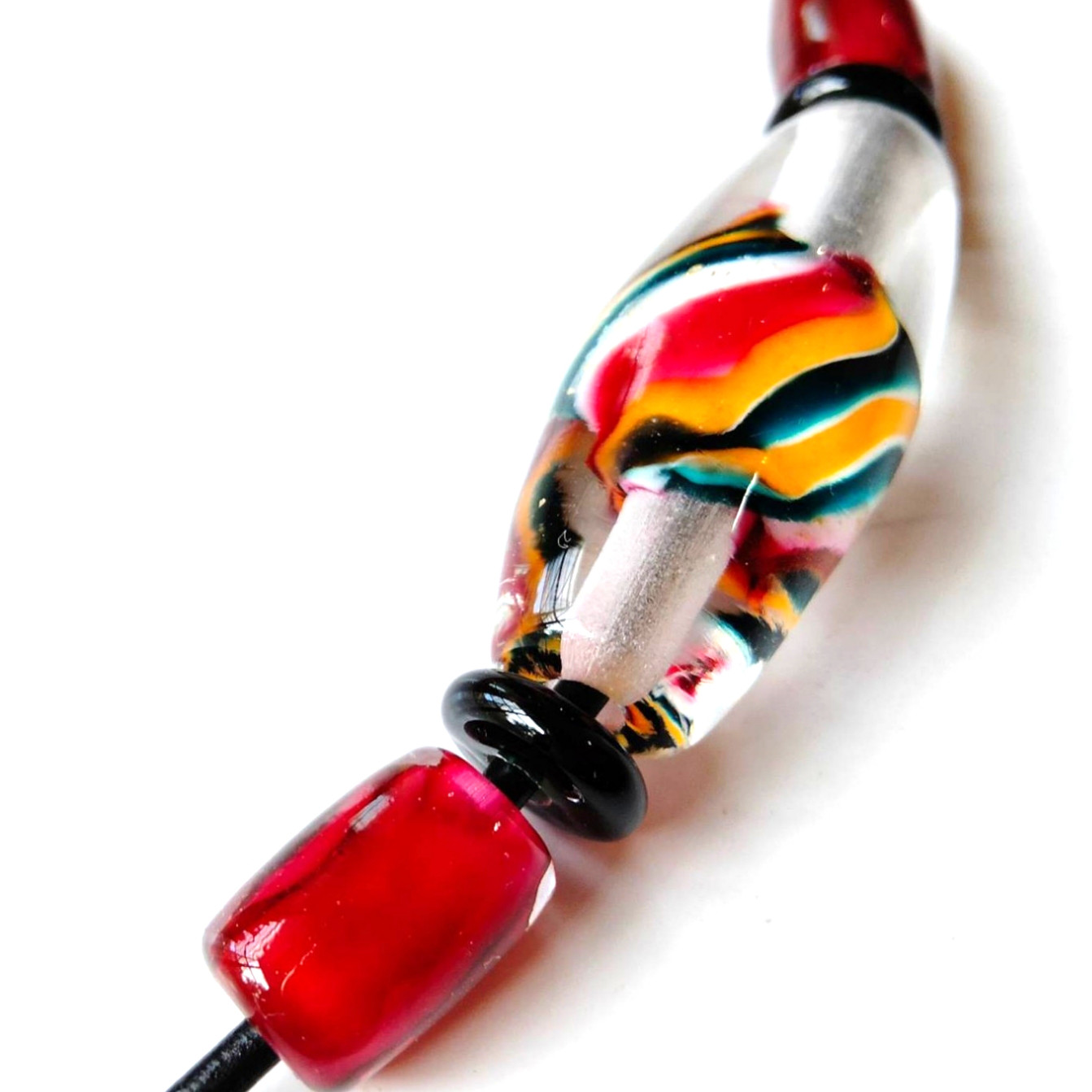 とんぼ玉ネックレス　「纏いグラス・GANGI」