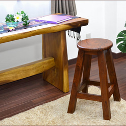 チーク 古材 古木 無垢 木製 椅子 スツール カウンターチェア 60cm :F-0457 9枚目の画像