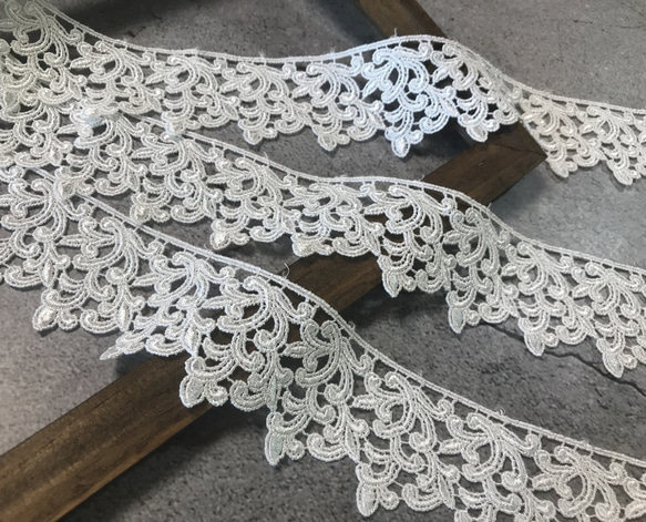 2m レーヨンケミカルレース 蔓草柄 日本製 lace-No,140 6枚目の画像