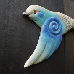 青色の鳥のレリーフ no.3 3枚目の画像