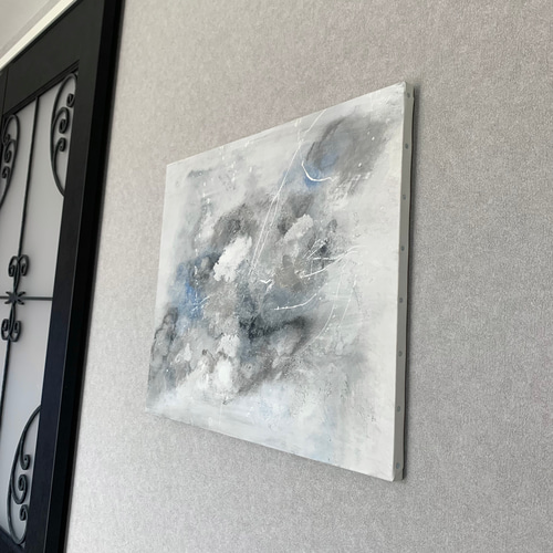 【翌日発送可能】 53×45.5㎝ 現代アート 大きめ 抽象 原画 絵画 ニュアンス モダン 絵画/タペストリー