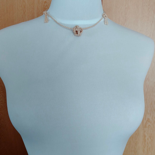 淡路玉ネックレス✳精麻お守り水引アクセサリー◇神社麻緒ヘンプあわじ