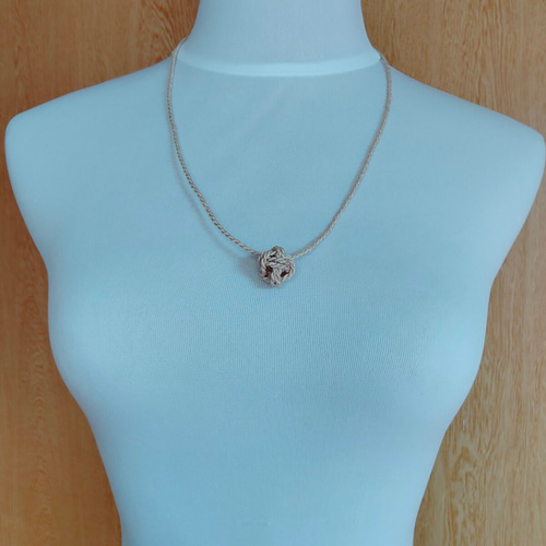 淡路玉ネックレス✳精麻お守り水引アクセサリー◇神社麻緒ヘンプあわじ