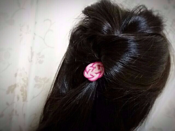 水引“Mizuhiki”製作　薄荷色　花藝設計　髮飾　日式 第5張的照片