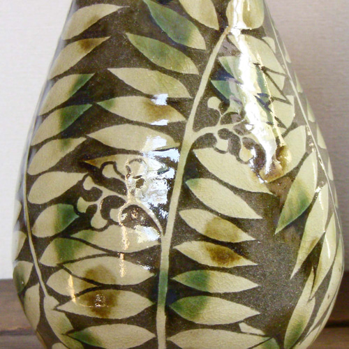 ナナカマドの鶏冠壷（三彩） 一輪挿し・花瓶・花器 moiwagama