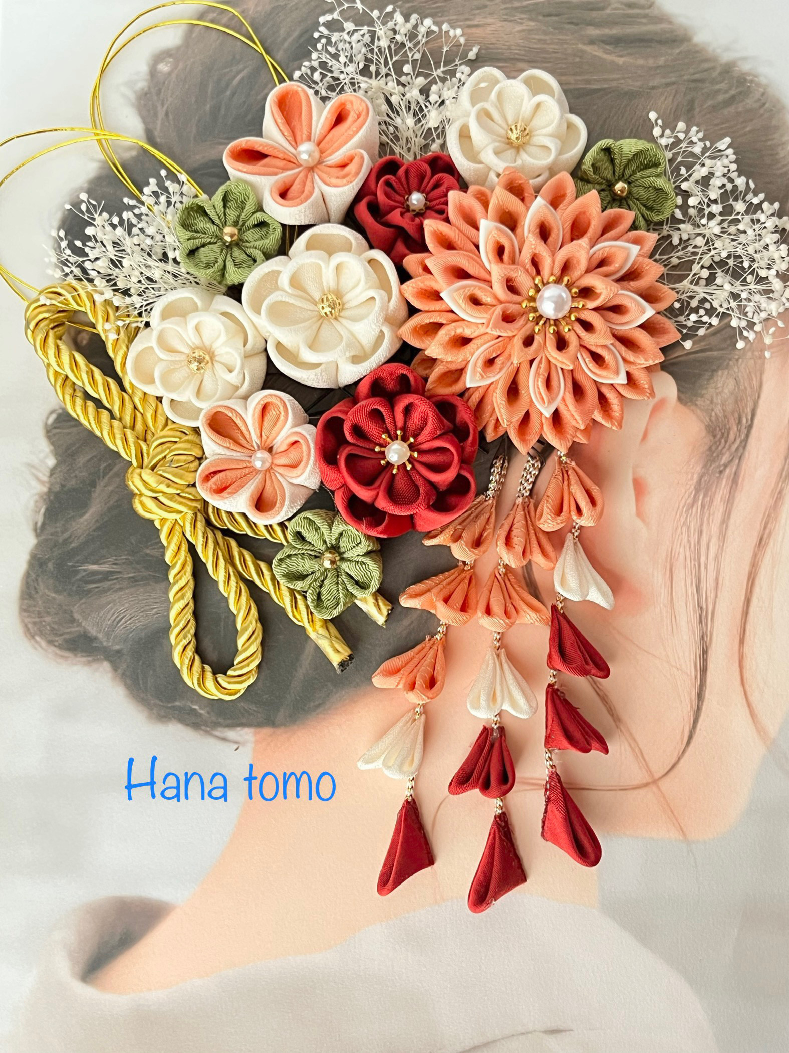 髪飾り315成人式　卒業式　袴　結婚式　七五三 つまみ細工　和装　クリップ つまみ細工　和装　クリップ 髪飾り315成人式　卒業式　袴　結婚式　七五三