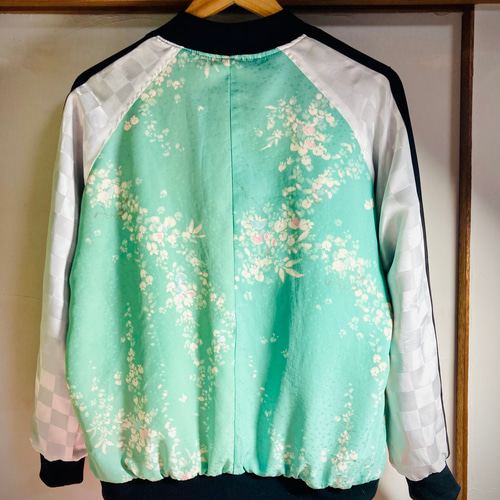 着物リメイクスカジャン リバーシブル 振袖リメイク 和服