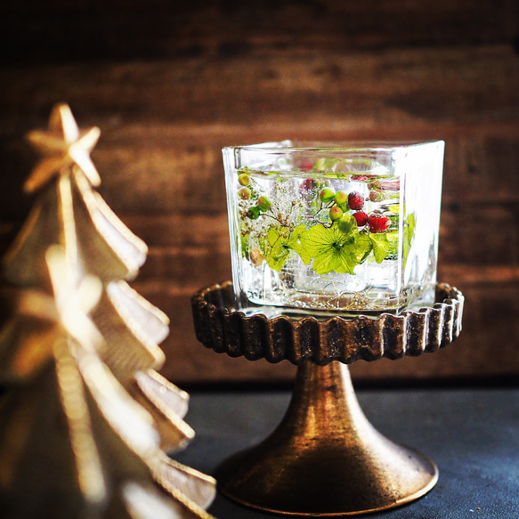 新作【 スクエアキャンドルホルダー Green 】クリスマスギフトにも