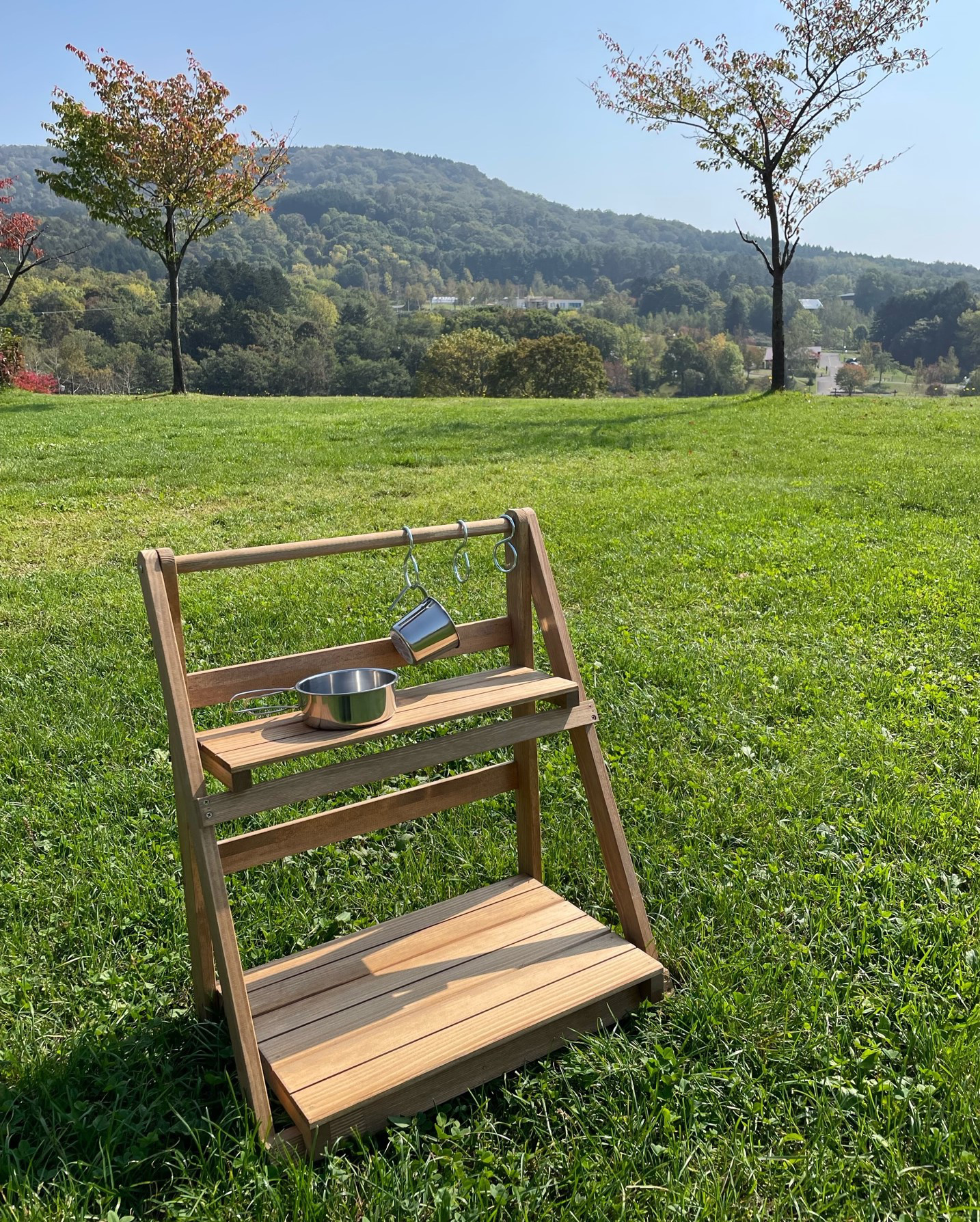 ラック 折り畳み 木製 シェルフ ウッド くすみカラー WOOD ハンドメイド