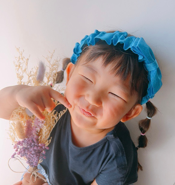 デニム風が可愛い♡リボンカチューシャ⋈*.。 4枚目の画像