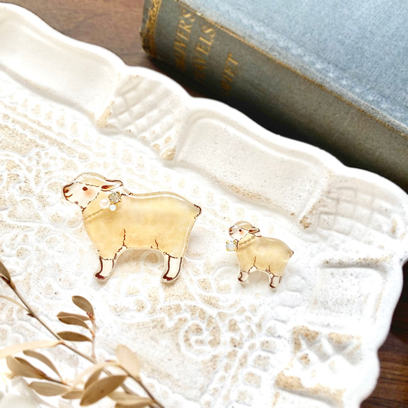 Sheep mini brooch｜ひつじのミニブローチ〔動物シリーズ〕 3枚目の画像