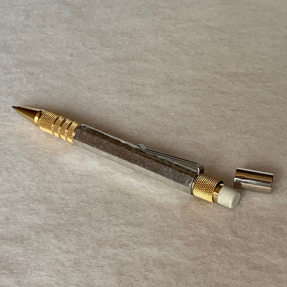 錫 0.7mmシャープペン　真鍮グリップ　受注制作 4枚目の画像
