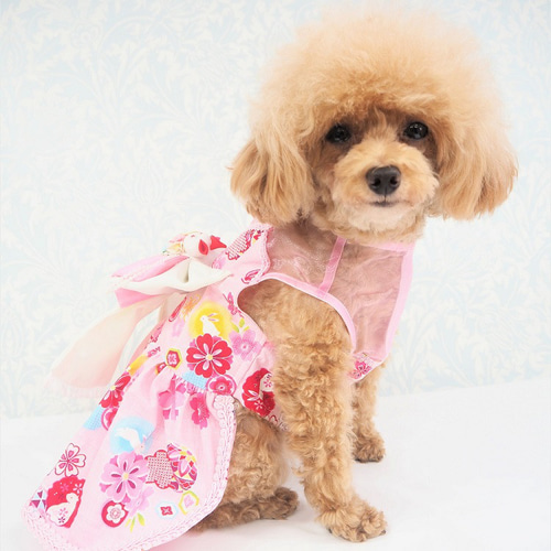 ワンピース ドレス 和柄 和装 着物風 ドックウェア 犬服 犬の服 P584