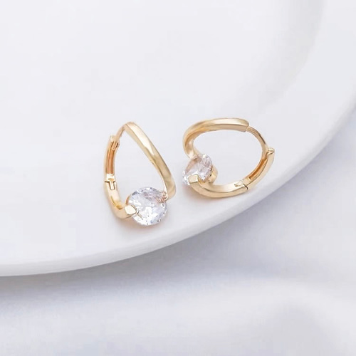フープピアス ジルコニア 変形フープピアス シルバー925