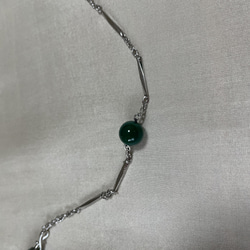 羽織紐の首飾り・深緑色のガラス玉 3枚目の画像