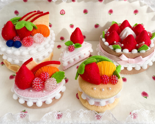 フェルトおままごと ままごと バースデーケーキ ケーキ しろたま