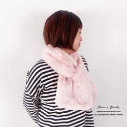 【發表作品】時尚可愛粉色披肩大衣蓬鬆圍巾 第1張的照片