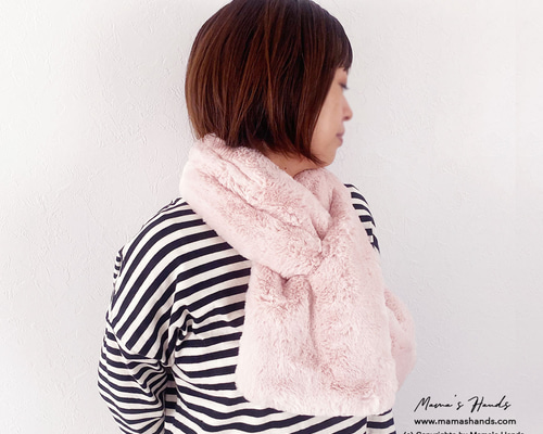 ハンドメイド　ロングマフラー 約355cm ピンク×ミント ゆめかわ　パステル ハンドメイド ロングマフラー 約355cm ピンク×ミント ゆめかわ パステル