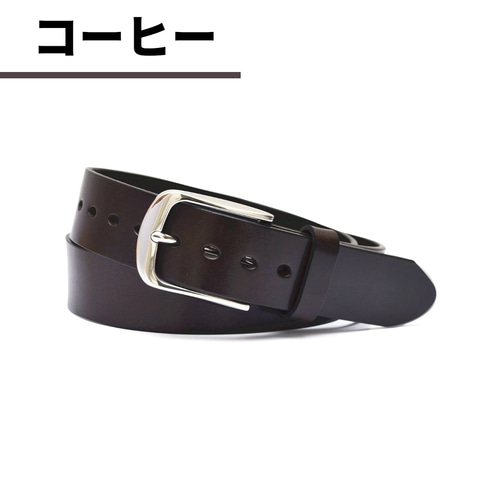 幅38mm ステンレスバックルベルト 05-5G ヌメ革 メンズ レディース