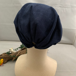 さっと被れる柔らかガーゼ帽子。ケア帽子、帽子の中のインナー帽子。浅型タイプ 4枚目の画像