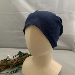 さっと被れる柔らかガーゼ帽子。ケア帽子、帽子の中のインナー帽子。浅型タイプ 2枚目の画像