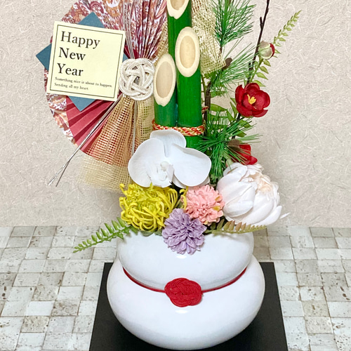 鏡餅アレンジ お正月飾り【Creema限定】 アートフラワー handmade
