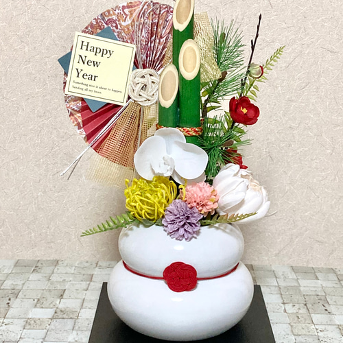 鏡餅のプリザーブドフラワーアレンジ | Atelier SAKI アトリエ咲