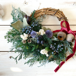 もこもこスターチスとミモザのハーフリース① リース Rosa Cherry 通販