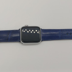 クロコダイル　アップルウォッチバンド　クロコ　ワニ革　時計ベルト　紺　ネイビー 6枚目の画像