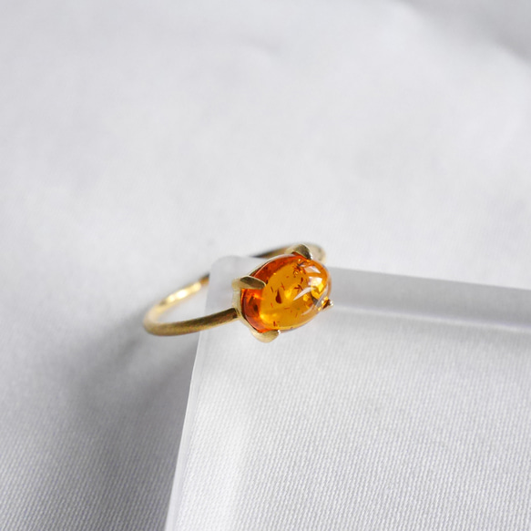 silver925] 琥珀 バルティックアンバー リング 指輪・リング