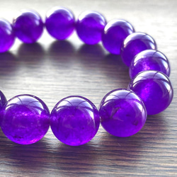パープルカルセドニーの天然石ブレスレット「約8mm玉/約10mm玉/約12mm
