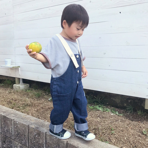お揃いデニムサロペット 親子 兄弟 姉妹 双子 ペア リンクコーデ ママ