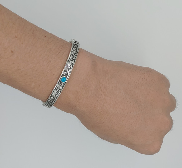ブレスレット シルバー925 スターリングシルバー ターコイズ 銀925
