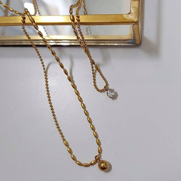 ball chain titanium necklace R4N001 2枚目の画像