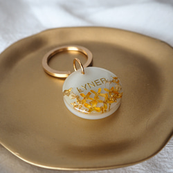 両面文字入れ可♥【金木犀チャームM】名入れ レジン キンモクセイ 入園