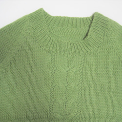 ウール100％　手編みで高品質の半袖セーター　S069 10枚目の画像