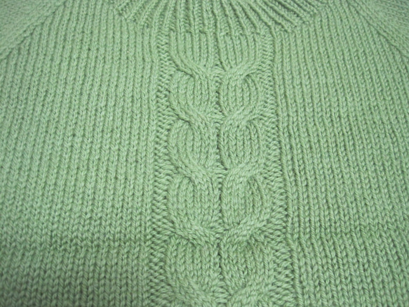ウール100％　手編みで高品質の半袖セーター　S069 12枚目の画像