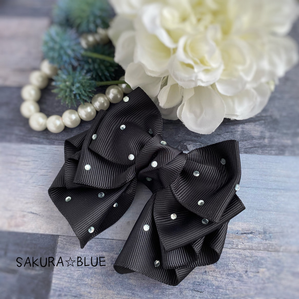 leticia ribbon•*¨*•.¸¸☆*・ﾟ キラキララインストーン付リボンの