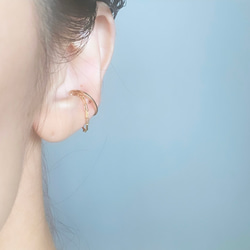 14kgf  box chain ear cuff  チェーン　二連　イヤーカフ 1枚目の画像